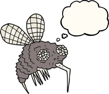 Bir insan tarafından çizilmiş serbest çizim balon karikatür sineği