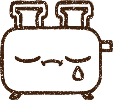 Bir insan tarafından çizilmiş üzgün bir tost makinesi kömürü.