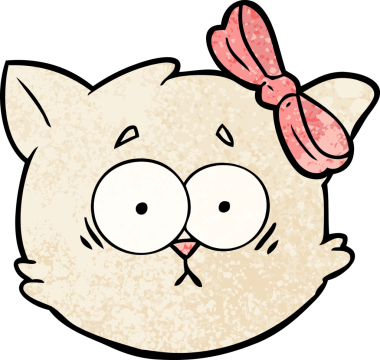 Bir insan tarafından çizilmiş endişeli bir kedi yüzü.