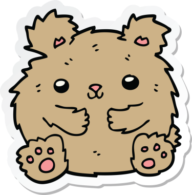 Bir insan tarafından çizilmiş şirin bir ayının çıkartması.