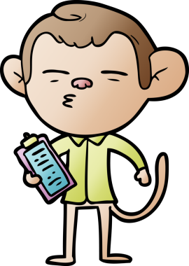 Bir insan tarafından çizilmiş bir ofis maymunu.