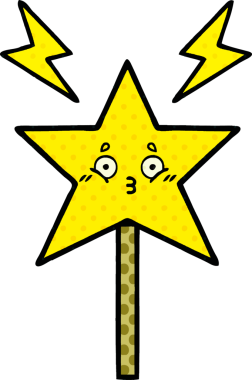 Bir insan tarafından çizilmiş sihirli değnek çizgi romanı.