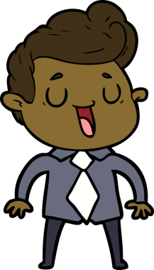 Bir insan tarafından çizilmiş mutlu çizgi film adamı.