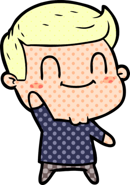 Bir insan tarafından çizilmiş mutlu bir adam.