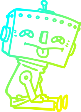 Bir insan tarafından çizilmiş soğuk gradyan robot çizimi