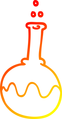 Bir insan tarafından çizilmiş bir karikatür bilim tüpünün sıcak gradyan çizimi