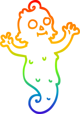 Gökkuşağı gradyanı çizimi bir insan tarafından çizilmiş ürkütücü bir çizgi film.