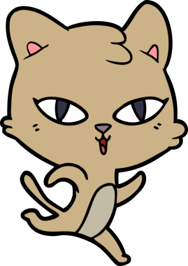 Bir insan tarafından çizilmiş çizgi film kedisi.