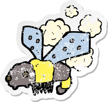 Bir insan tarafından çizilmiş bir çizgi filmin gerilimli çıkartması.