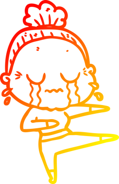 Bir insan tarafından çizilmiş yaşlı bir dansçı kadının sıcak çizgi çizimi.