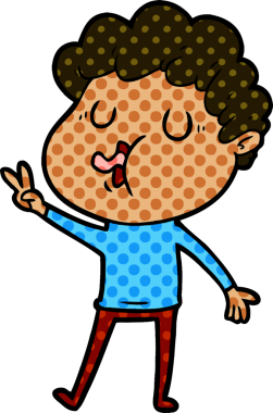 Bir insan tarafından çizilmiş çizgi film şarkıcısı.