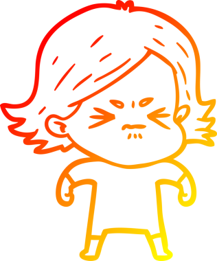 Bir insan tarafından çizilmiş kızgın bir karikatür çizimi.