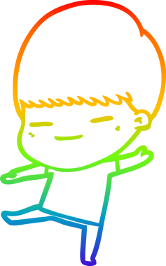 Gökkuşağı gradyan çizgi çizimi bir insan tarafından çizilmiş kendini beğenmiş bir çocuk.