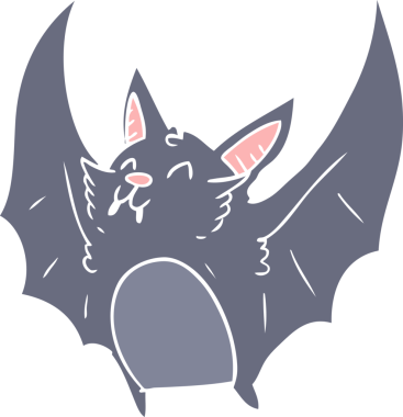 Bir insan tarafından çizilmiş düz renkli cadılar bayramı karikatürü.