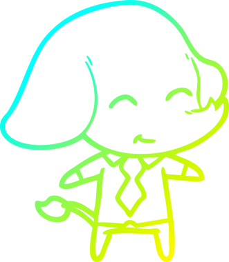 Bir insan tarafından çizilmiş şirin bir çizgi film patronunun soğuk gradyan çizgisi.