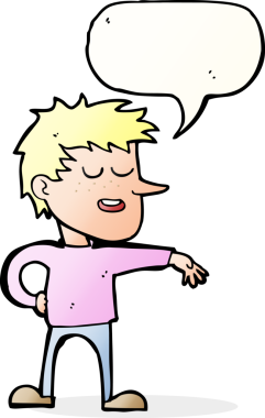 Çizgi filmci, bir insan tarafından çizilmiş konuşma balonuyla saygısız bir jest yapıyor.