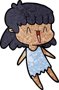 Bir insan tarafından çizilmiş karikatür kadın.