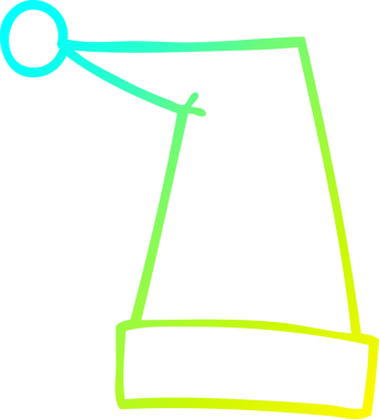 Bir insan tarafından çizilmiş bir elf şapkasının soğuk gradyan çizgisi.