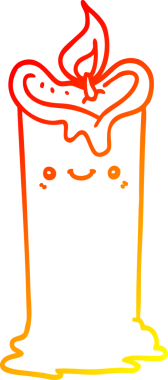 Bir insan tarafından çizilmiş karikatür mumu çizimi.