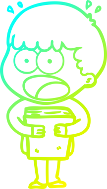 Bir insan tarafından çizilmiş bir kitapla bir çizgi filmin soğuk gradyan çizimi adamı şok etti.