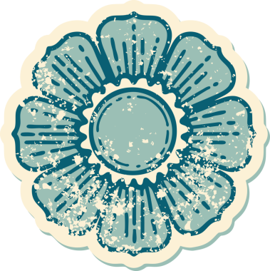 Bir insan tarafından çizilmiş bir çiçeğin sembolik dövmesi.