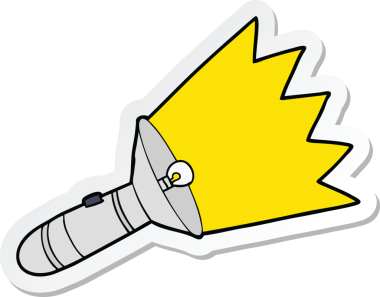 Bir insan tarafından çizilmiş eski bir çizgi film fenerinin çıkartması.