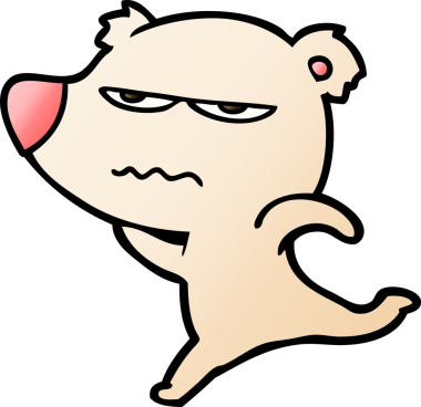 Bir insan tarafından çizilen kızgın ayı çizgi filmi