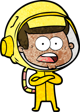 Karikatür bir insan tarafından çizilen astronotu şaşırttı.