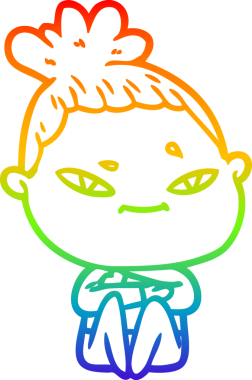 gökkuşağı gradyan çizimi bir insan tarafından çizilmiş bir karikatür kadın