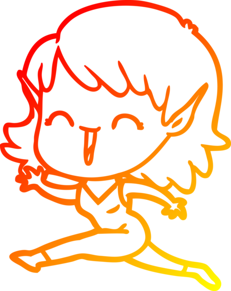 Bir insan tarafından çizilmiş çizgi film karakteri bir elf kızı çizimi