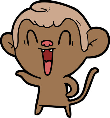 Bir insan tarafından çizilmiş gülen maymun çizgi filmi