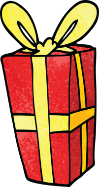 Bir insan tarafından çizilmiş karalama Noel hediyesi.