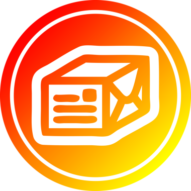 bir insan tarafından çizilen sıcak gradyan bitiş ile paketlenmiş dairesel simge