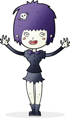 Bir insan tarafından çizilmiş vampir kız çizgi filmi.