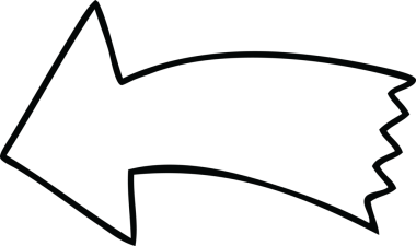 Bir insan tarafından çizilmiş garip çizgi film oku