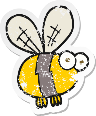 Bir insan tarafından çizilmiş bir çizgi filmin gerilimli çıkartması.