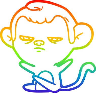 gökkuşağı gradyan çizgi çizimi bir insan tarafından çizilmiş bir maymun