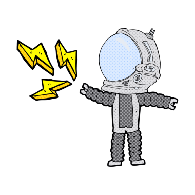 Bir insan tarafından çizilmiş bir uzay adamı.