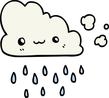 bir insan tarafından çizilmiş fırtına bulutu.