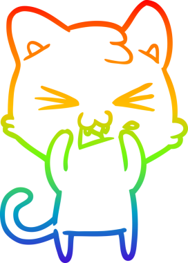 gökkuşağı gradyanı çizimi bir insan tarafından çizilmiş çizgi film kedisi