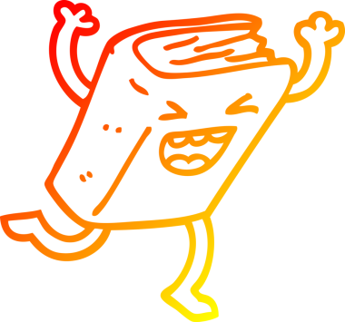 Bir insan tarafından çizilen çizgi film dans kitabının sıcak gradyan çizimi