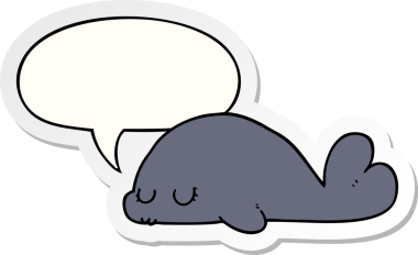 Bir insan tarafından çizilmiş konuşma kabarcığı etiketli şirin karikatür mührü.