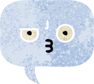 Bir insan tarafından çizilmiş bir konuşma baloncuğunun retro çizim tarzı karikatürü