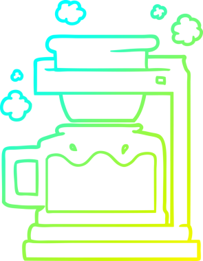 Bir insan tarafından çizilmiş bir kahve demliğinin soğuk gradyan çizgisi