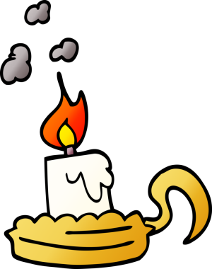 Bir insan tarafından çizilmiş mum karalaması.