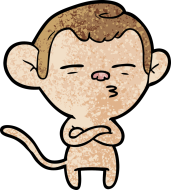 bir insan tarafından çizilmiş şüpheli maymun çizgi filmi