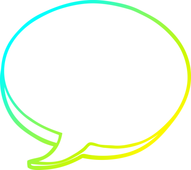 Bir insan tarafından çizilen karikatür ifade baloncuğunun soğuk gradyan çizimi