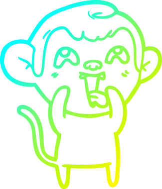 Bir insan tarafından çizilmiş çılgın bir çizgi film maymunu çizimi