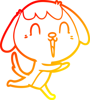 Bir insan tarafından çizilmiş sevimli bir köpeğin sıcak çizgi çizgisi.