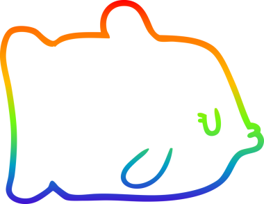 gökkuşağı gradyan çizgisi bir insan tarafından çizilmiş karikatür balığı çizimi